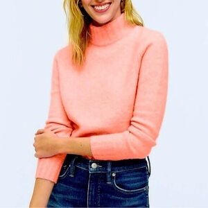 J.Crew Womens Mockneck sweater supersoft yarn Heather Peony - pink - size large